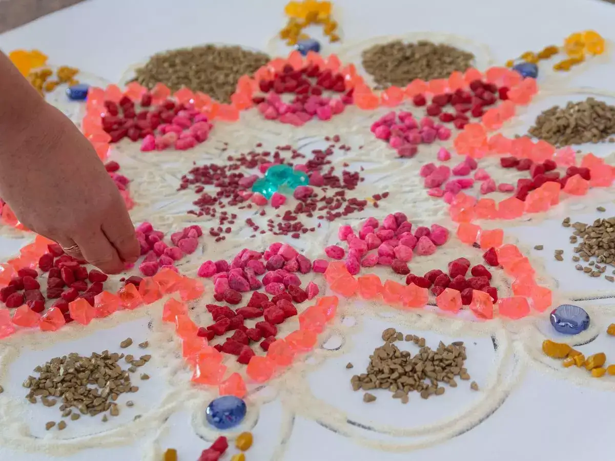 general Rangoli with Glitter and Stones