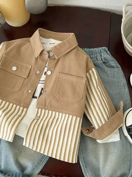 Image for StyleCastxRevolte-GirlsStripedCasualCottonShacket