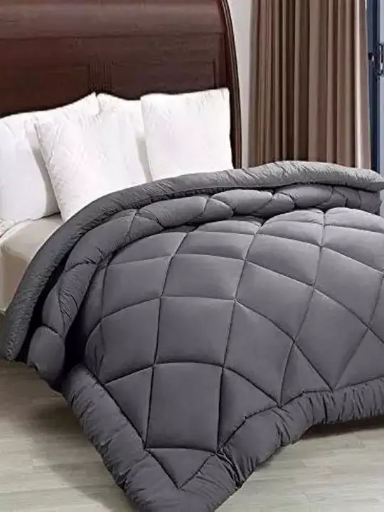 Image for RFRELAXFEEL-GreyCheckedHeavyWinterDoubleBedComforter