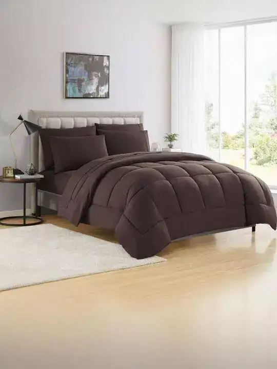 Image for Doristyle-BrownCheckedMicrofiberSingleBedComforter