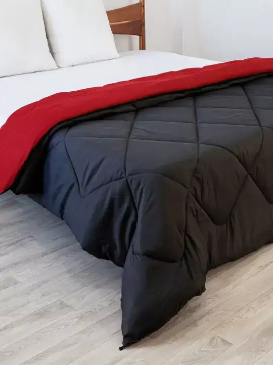 Image for HOMEMONDE-Black%26MaroonReversibleMildWinterDoubleBedComforter