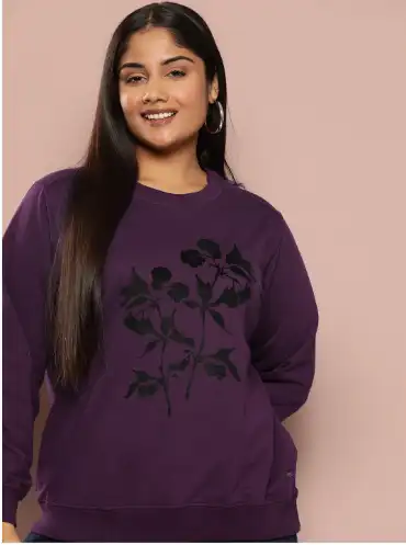 Image for SztoriPlusSizeEmbossedPrintSweatshirt