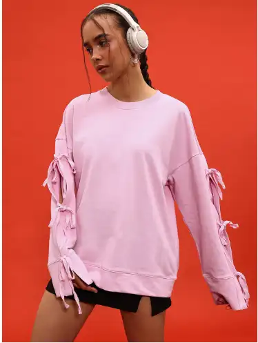 Image for GlitchezCutOuts%26Tie-UpDetailSweatshirt