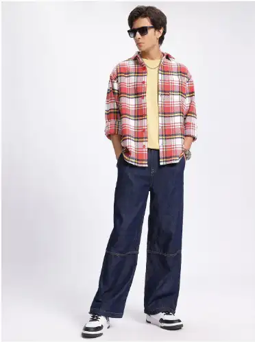 Image for GlitchezPlaidRelaxedFlannelShacket