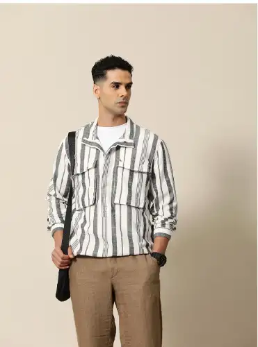 Image for MrBowerbirdMenPremiumStripedCasualShacket