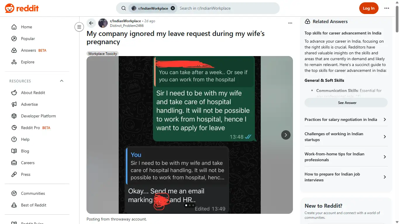 general Work request during labour triggers debate