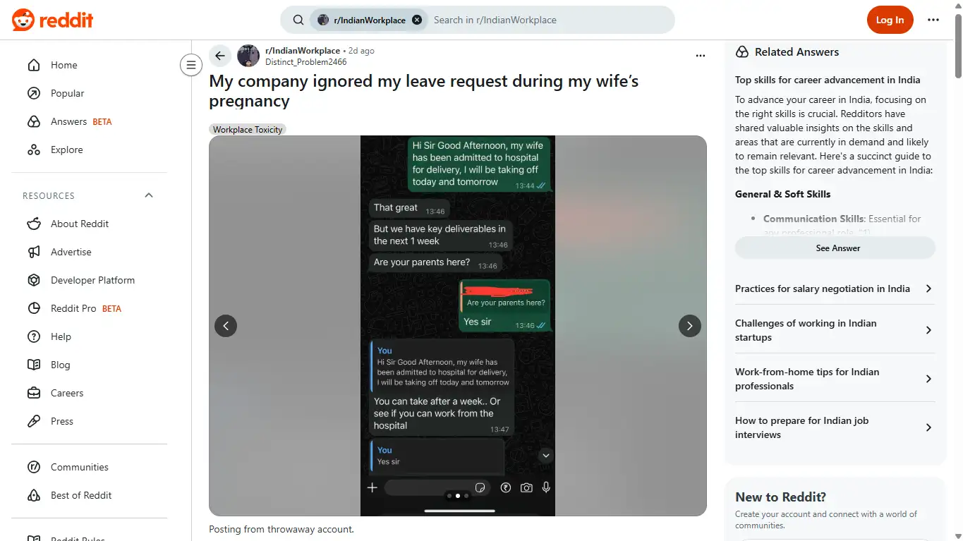 general Leave denial during labour sparks debate