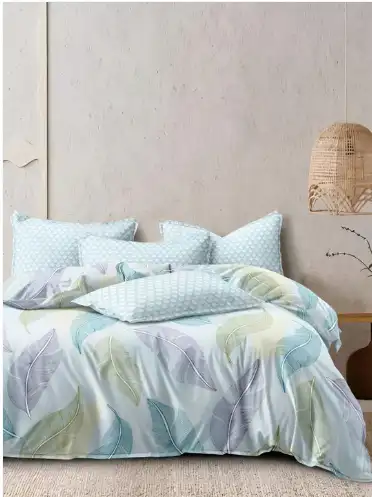 Image for RRCBlueFloralPolycotton4PieceDoubleKingRegularBeddingSet