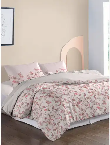 Image for MYTRIDENTOrange%26WhitePureCottonMildWinterDoubleKingBeddingSet