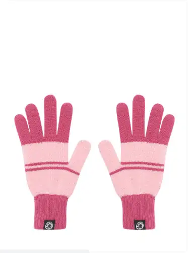 Image for YKKidsPinkStripedGloves