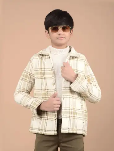 Image for CrimsouneClubBoyCheckedSpreadCollarRegularFitShacket