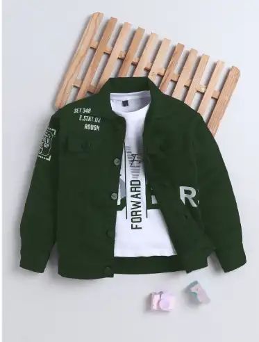 Image for MinistitchBoysTypographyDenimShacket