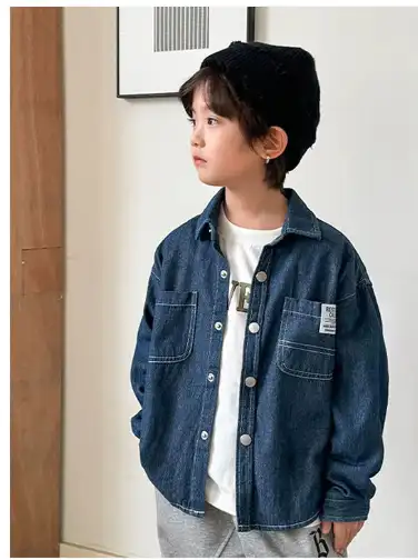 Image for LULU%26SKYBoysSpreadCollarSolidCottonCasualShacket