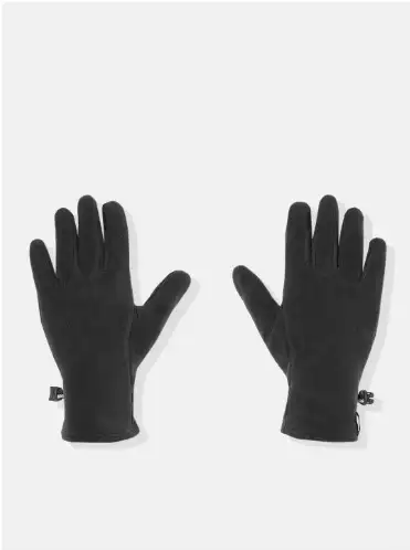 Image for DecathlonFORCLAZ-UnisexBlackStretchableFleeceTrekkingGloves