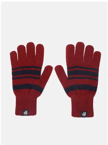 Image for RoadsterMaroon%26BlackStripedAcrylicGloves
