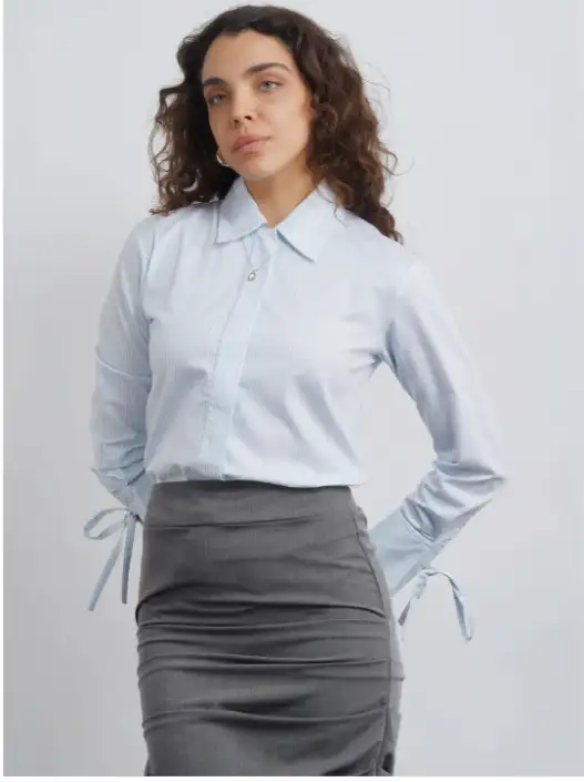 Image for COVEANDLANEWomenRelaxedPinstripesStripedFormalShirt