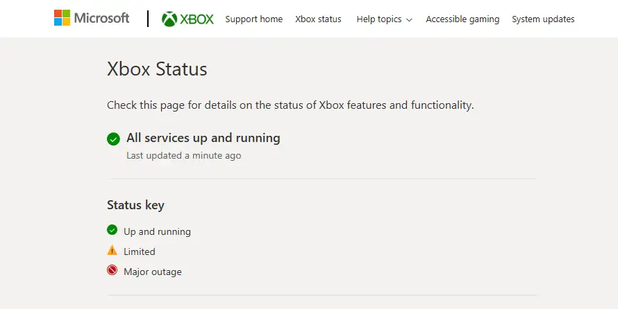 general Screenshot 2​Xbox cloud gaming really down? Xbox cloud gaming outage reports from users. Pic Credit: Xbox Status​025-11-30 022817