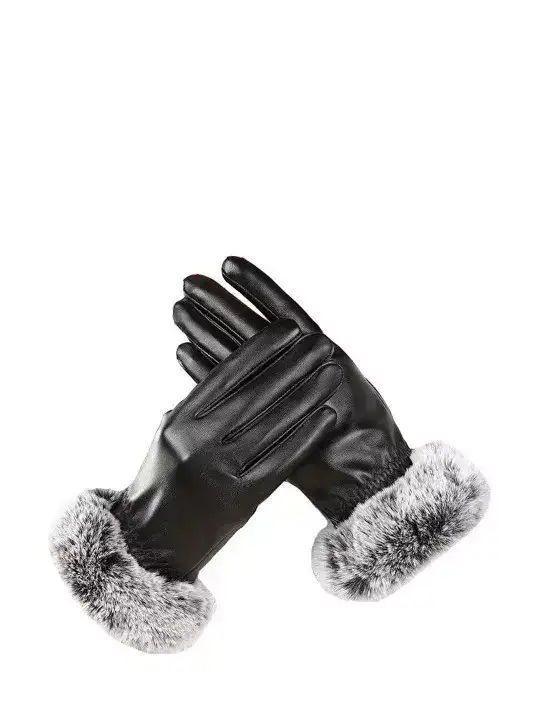 Image for Alexvyan-WomenSolidSnow-ProofWinterleatherSoft%26WarmGloves