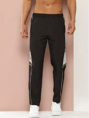 Image for TURNFITMenColourblockedStraightFitGymTrackPants