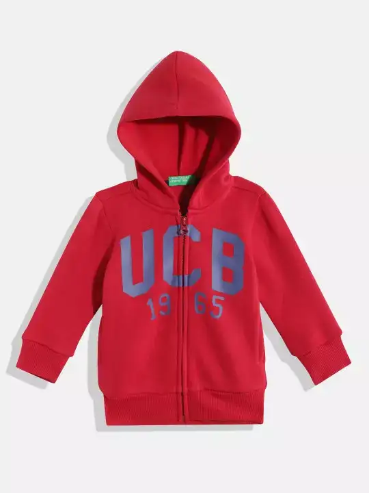 Image for UnitedColorsofBenetton-BoysBrandLogoPrintedHoodedFrontOpenSweatshirt
