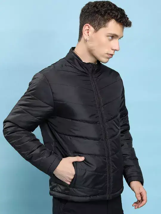 Image for HIGHLANDER-MenSolidHighNeckPufferJacket