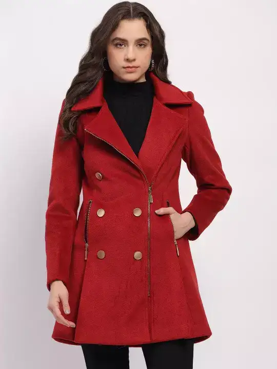 Image for GlobalRepublic-AboveKneeLengthLapelCollarWinterCoat