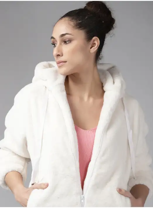 Image for RoadsterWomenWhiteSolidSherpaTrucker