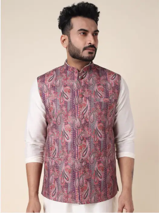 Image for W%26GPrintedWovenNehruJacket