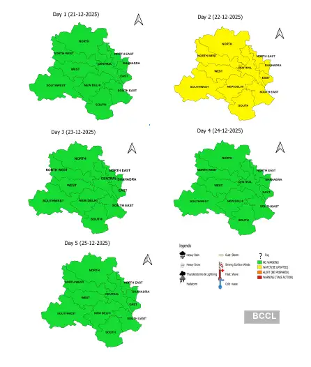 Delhi-NCR Weather Update: Temperatures to Dip After Two Days, No Cold Wave Likely; AQI Remains ‘Very Poor’ Delhi-NCR Weather Update: Temperatures to Dip After Two Days, No Cold Wave Likely; AQI Remains ‘Very Poor’