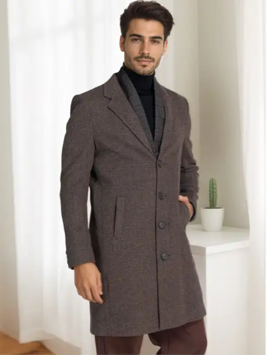 Image for Mast%26HarbourNotchedLapelCollarSingle-BreastedWinterOvercoat