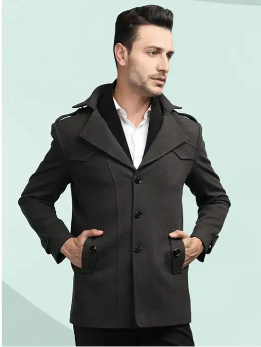 Image for RoadsterTheLifestyleCoMenNotchedLapelSingleBreastedWinterOverCoat
