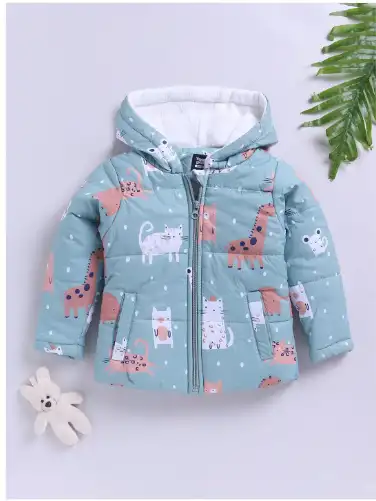 Image for ToonyportHoodedGraphicPrintedPufferJacket