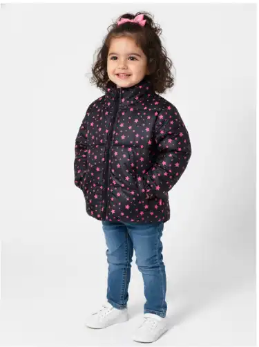 Image for NautiNatiGirlsMockCollarGraphicLightweightPaddedJacket