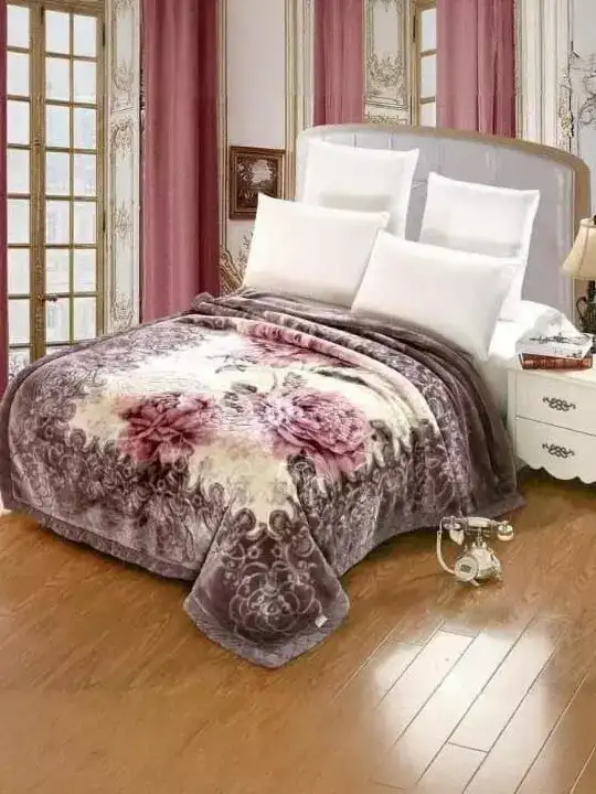 Image for Doristyle-BrownPrintedDoubleBedBlanket