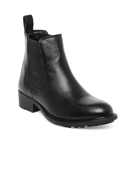 Image for BrunoManetti-Women'sBlackSolidHigh-TopFlatBoots