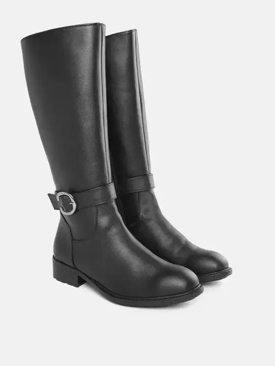 Image for ELLE-Women'sBlackSolidHigh-TopRegularBoots