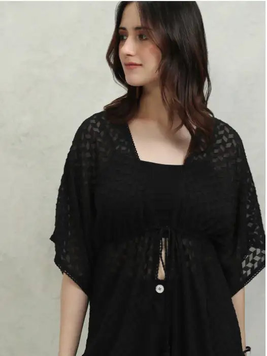 Image for VishudhWomenLonglineTie-UpShrug