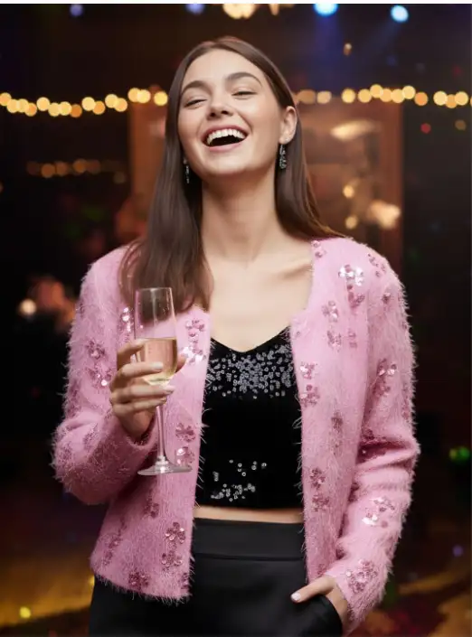 Image for SeraWomenFurPartyEmbellishedShrug