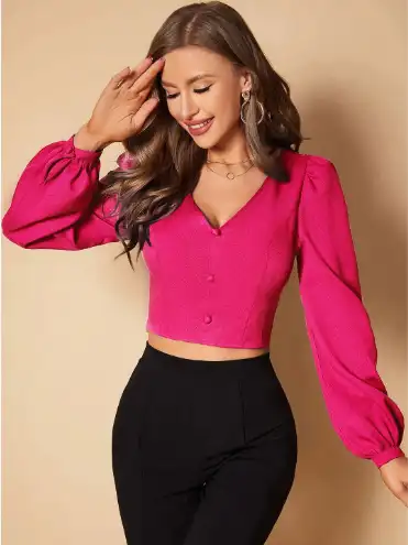 Image for StylecastXSlyckPuffSleeveCropTop