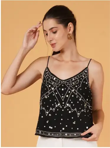 Image for IXIMPRESSIONEmbellishedCropTop