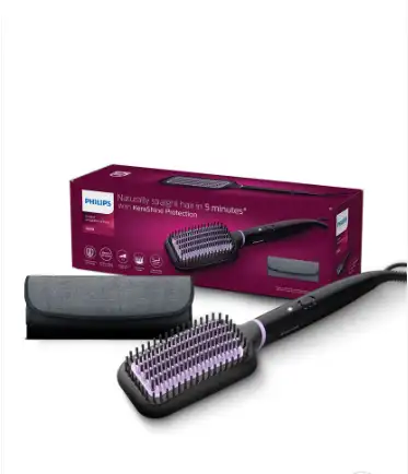 Image for PhilipsHairStraightenerBrushwithKerashineCare