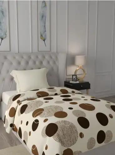 Image for RaymondHomeCream-Coloured%26BrownGeometricSingleBedDohar