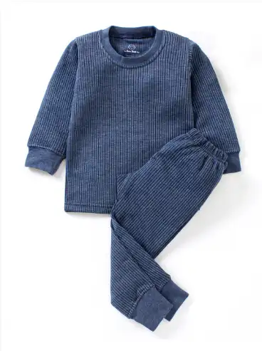 Image for TheBooBooClubKidsBlue%26BlackStripedThermalSet