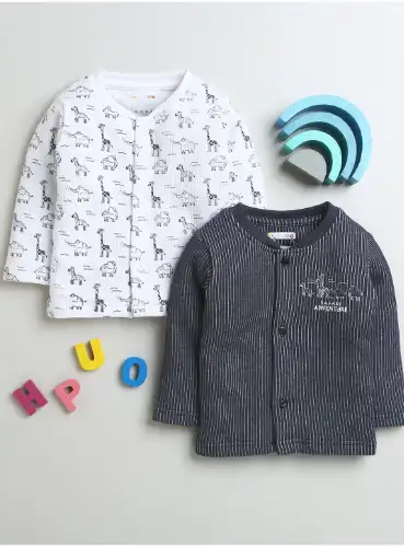 Image for BUMZEEBoysPackOf2StripedCottonThermalTops