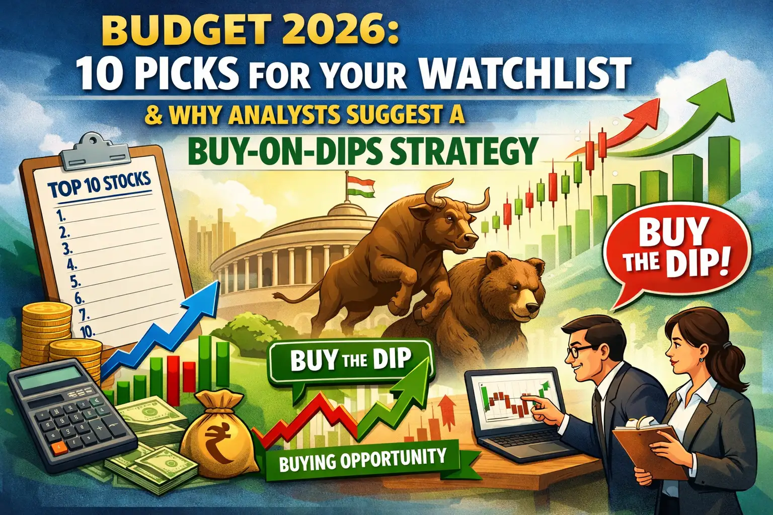 Budget Day stocks: 10 picks for your watchlist &amp; why analysts suggest a buy-on-dips strategy