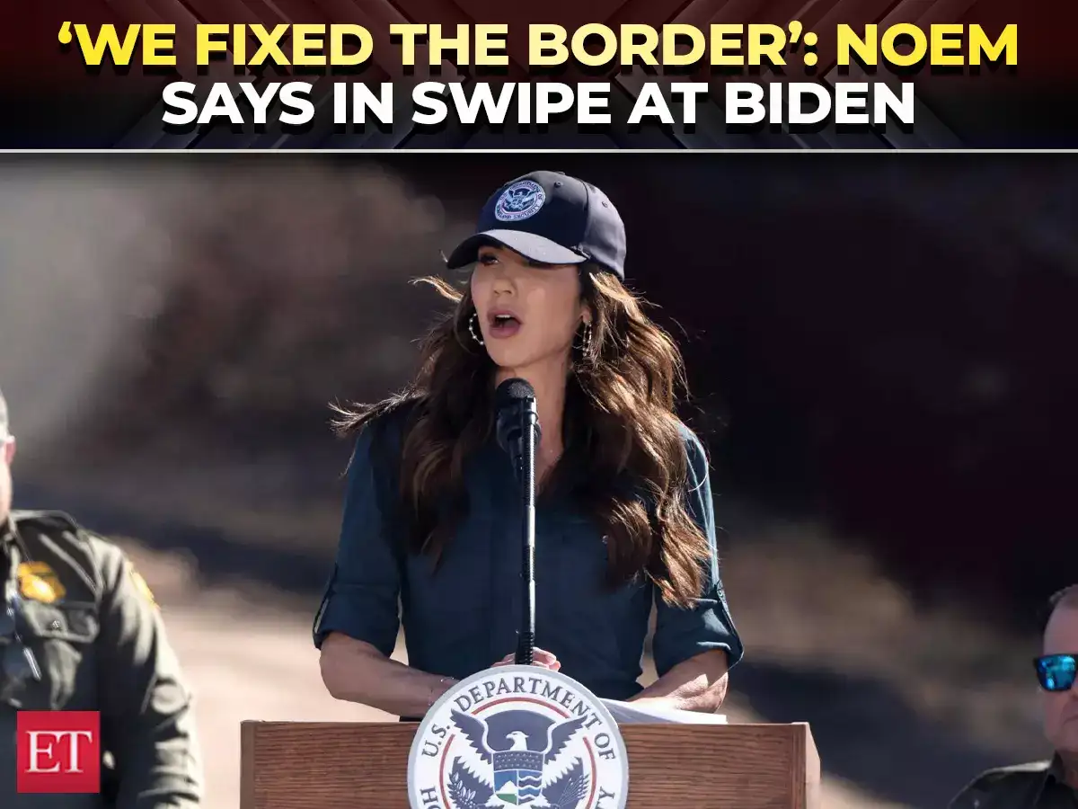 'A big, beautiful wall...': Noem hails border security, takes swipe at Biden immigration policies 