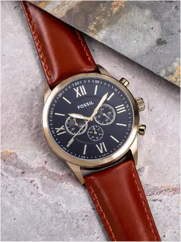 Image for FossilMenBlackChronographAnalogueWatch