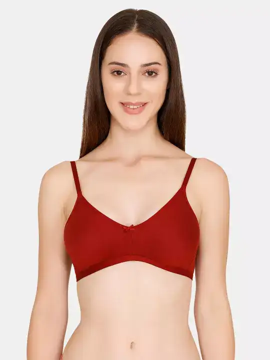 Image for RosalinebyZivame-RedSolidNon-WiredNonPaddedT-shirtBra