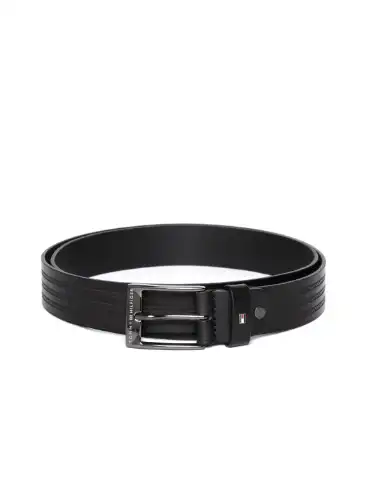 Image for TommyHilfigerMenBlackTexturedLeatherBelt