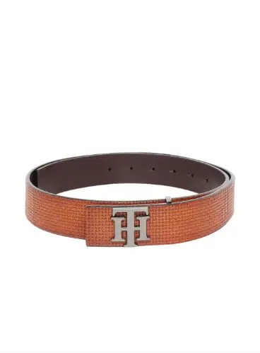 Image for TommyHilfigerMenTanBrownTexturedLeatherBelt